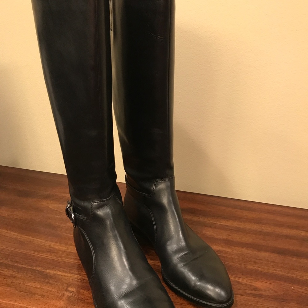 Via Spiga black leather riding boots